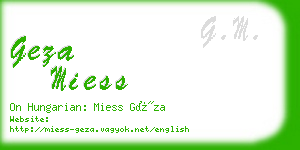 geza miess business card